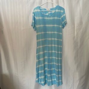 Simply Southerns Women's Medium T shirt Dress Maxi Tye-Dye with pockets